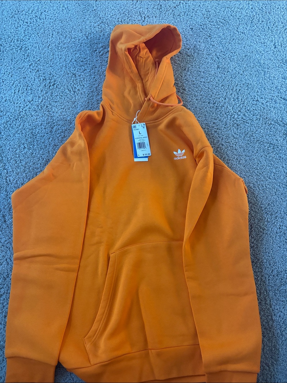 adidas Orange Trefoil Pullover Hoodie